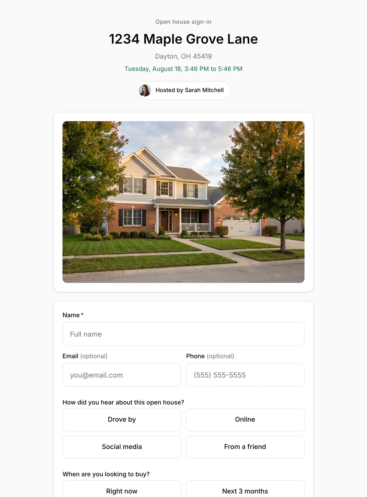 Reclearly Open house kiosk, demo account