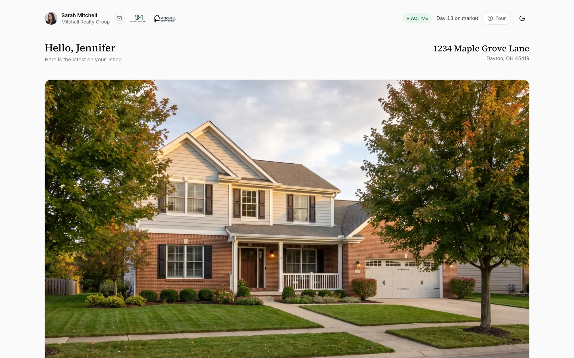 Photos, documents and comps, on the seller's own screen
