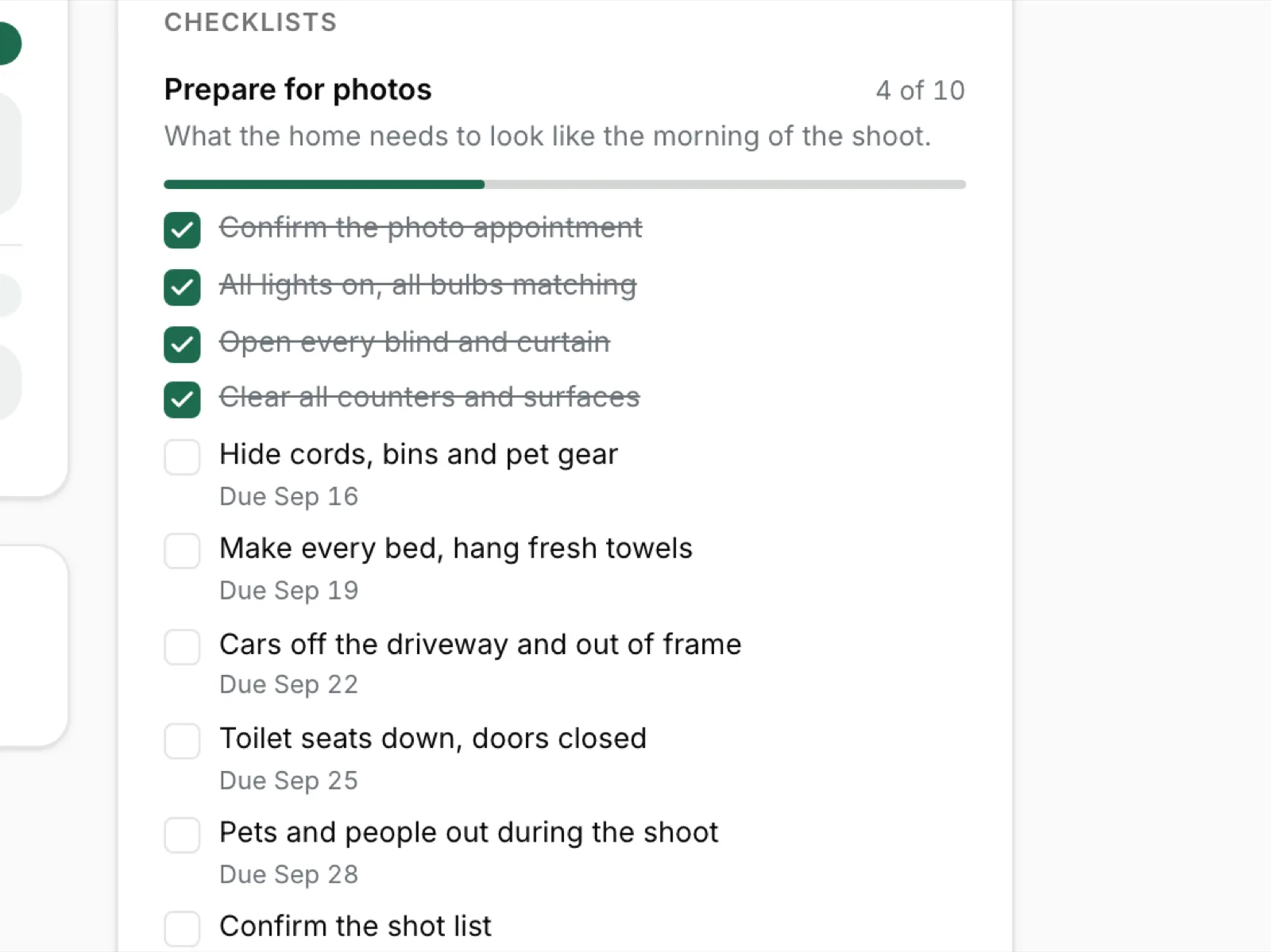 Checklists you build once