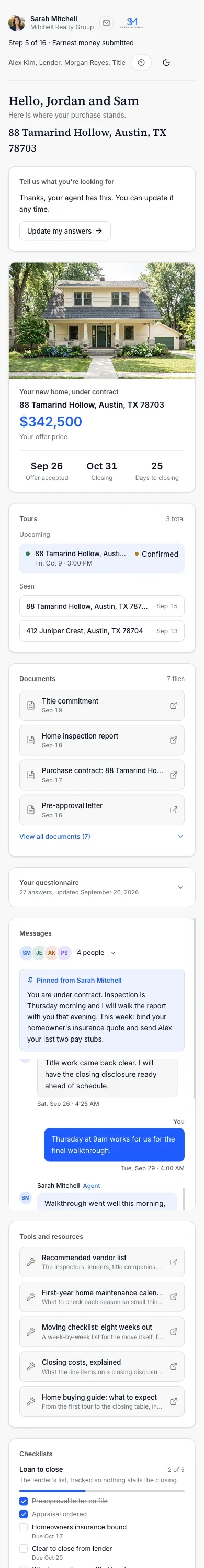 The buyer portal on a phone
