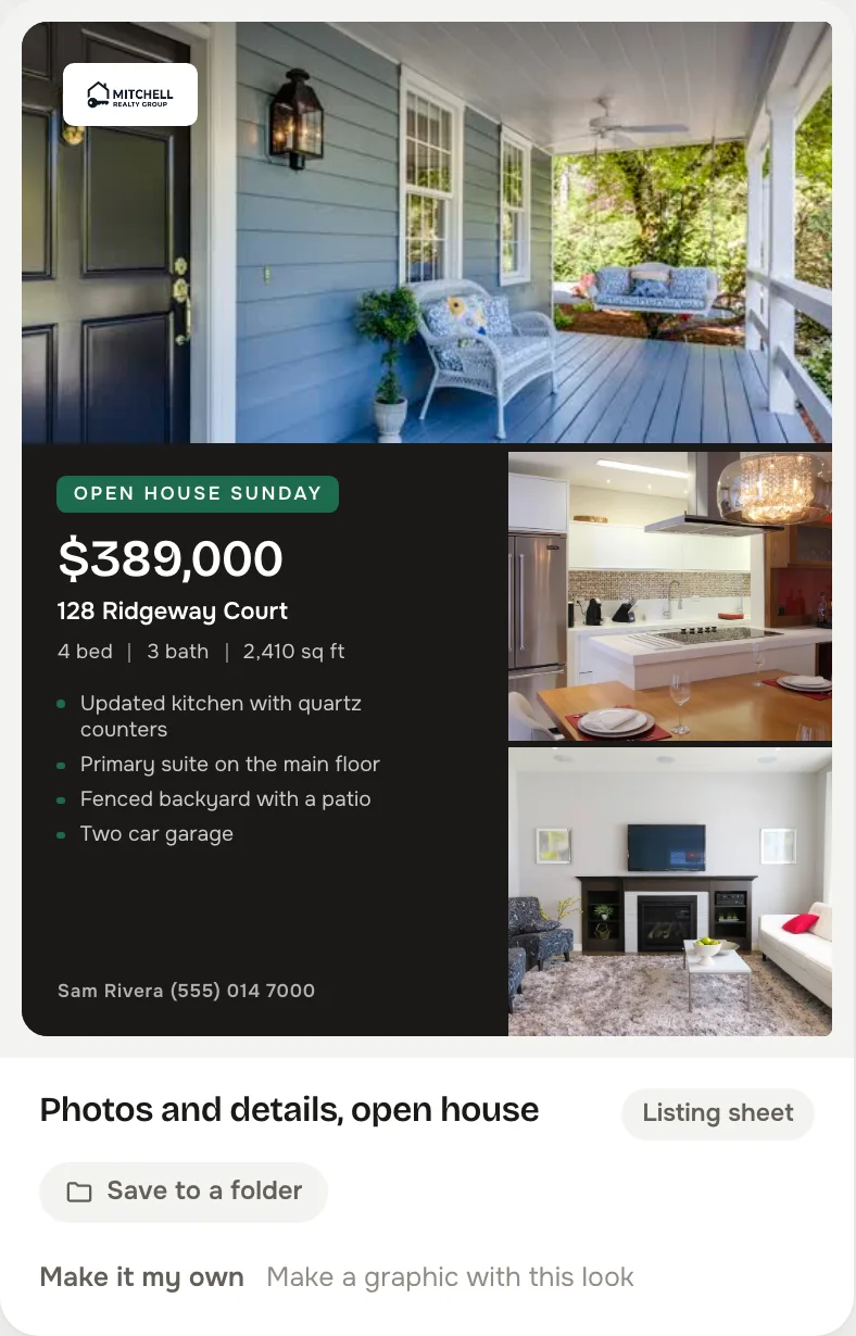 The Photos and details look on the studio's sample listing, with the demo account's mark